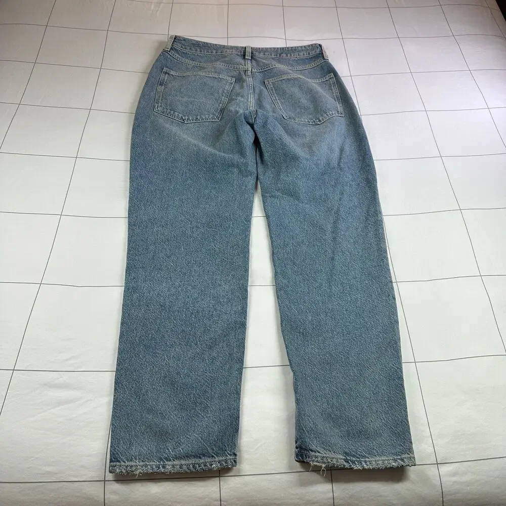 We The Free Jeans Womens 29 Blue Fast Times High Rise Mom Distressed Button Fly